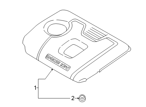 2019 Hyundai Elantra Engine Appearance Cover Engine Cover Assembly Diagram for 292402E061