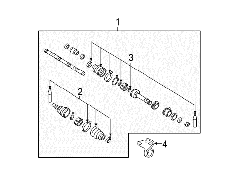 2011 Nissan Maxima Drive Axles - Front Shaft Front Drive Diagram for 391019N01A