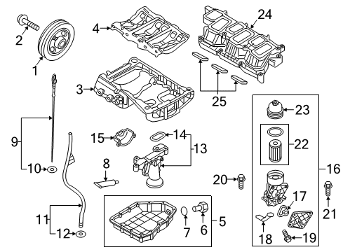 2019 Kia Sedona Engine Parts, Mounts, Cylinder Head & Valves, Camshaft & Timing, Oil Pan, Oil Pump, Crankshaft & Bearings, Pistons, Rings & Bearings, Variable Valve Timing Seal-Oil Diagram for 263453LAA0