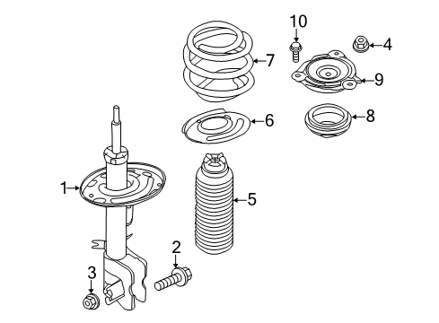 2016 Infiniti QX60 Struts & Components - Front STRUT Kit Front LH Diagram for E43039NH0B