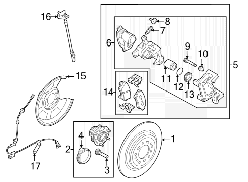 2022 Hyundai Santa Cruz Rear Brakes DISC ASSY-RR BRAKE Diagram for 58411K5000