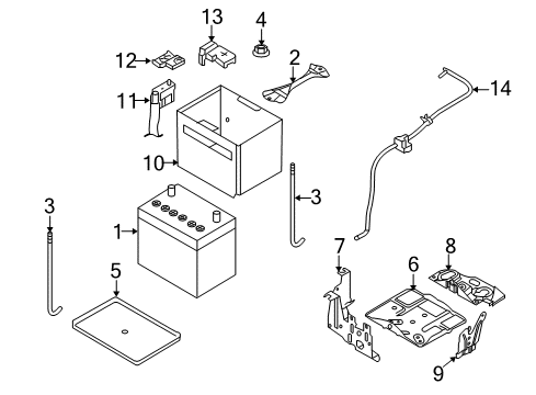 2013 Nissan Cube Battery Cable Assy-Battery Earth Diagram for 240801FD0B