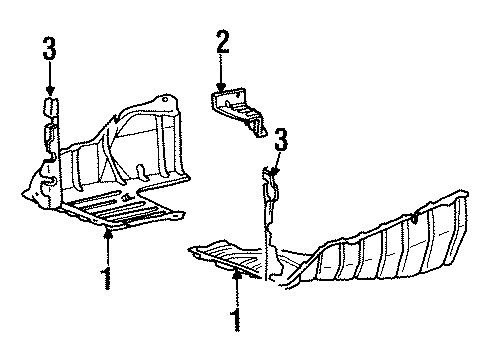1990 Hyundai Excel Splash Shields Clip-Under Cover Mounting Diagram for 2911733000