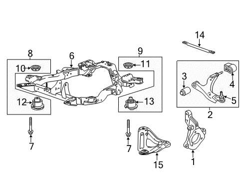 2012 GMC Terrain Front Suspension Components, Lower Control Arm, Stabilizer Bar Mount Bolt Diagram for 11588565