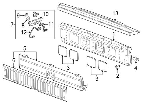 2020 Chevrolet Silverado 1500 Parking Aid SWITCH ASM-L/GATE EXTR REL Diagram for 85626238