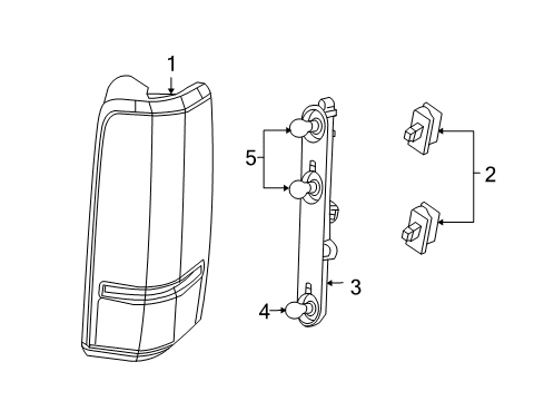 2008 Jeep Liberty Bulbs Socket-Tail Lamp Diagram for 68033798AA