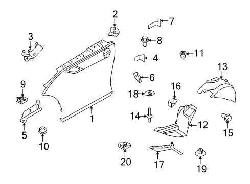 2011 BMW Z4 Fender & Components Side Panel, Front Left Diagram for 41007232667
