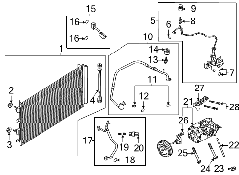 2020 Lincoln Corsair Air Conditioner Bracket Bolt Diagram for W719044S442