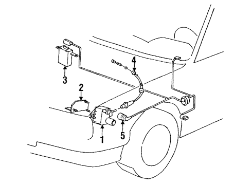 1989 BMW 735i Cruise Control System Bowden Cable Diagram for 65711371419