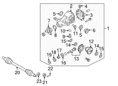 2016 Kia K900 Axle & Differential - Rear Shaft Assembly-Drive Rear Diagram for 496013T200