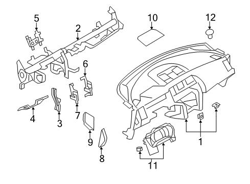 2014 Nissan Murano Cluster & Switches, Instrument Panel Finisher-Instrument Side, RH Diagram for 684201AA0B