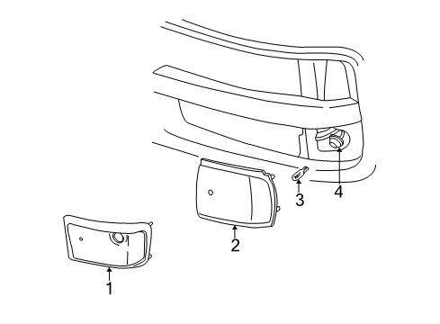 1999 Chevrolet Express 3500 Side Marker Lamps Lamp Asm-Front Side Marker (LH) Diagram for 5977273