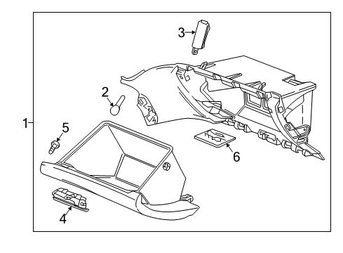 2022 GMC Acadia Glove Box Glove Box Assembly Diagram for 84501927