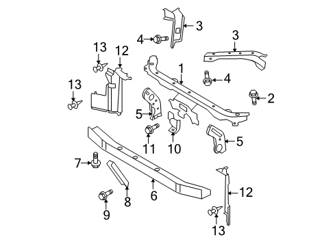 2011 Nissan Versa Radiator Support Support-Radiator Core Upper, RH Diagram for 62512EL030