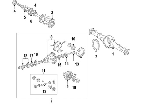 2019 Toyota Tundra Rear Axle, Differential, Propeller Shaft Drive Shaft Assembly Diagram for 371000C116