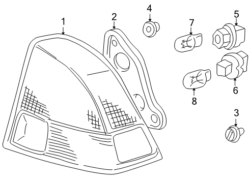 2005 Honda Civic Bulbs Gasket, Base Diagram for 33502S5AA01