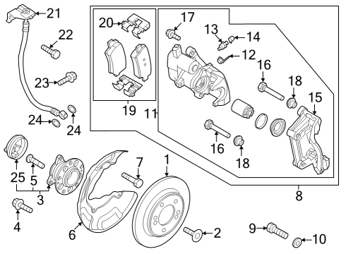 Rear Brakes Disc-Rear Brake Diagram for 58411L1000