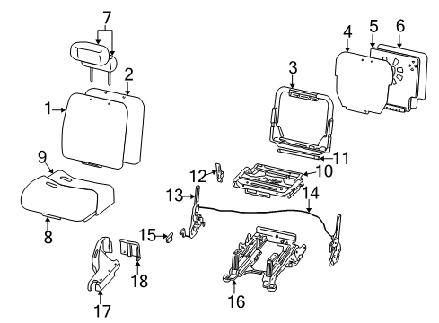 2004 Ford Excursion Rear Bench Seat Track Assembly Diagram for YC3Z78617C24AA