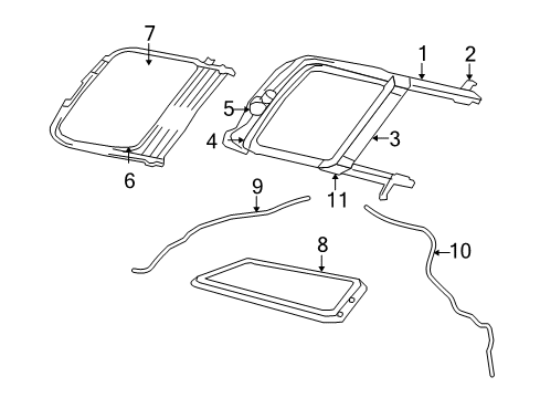 2007 Jeep Compass Sunroof Hose-SUNROOF Drain Diagram for 5160043AB