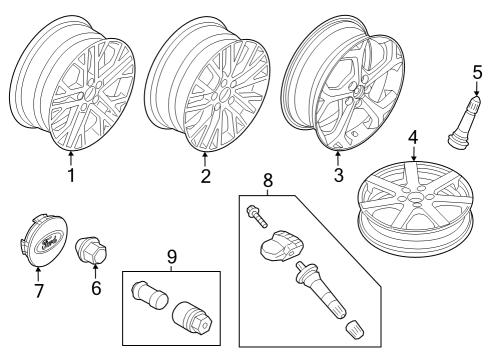 Wheels & Trim WHEEL ASY Diagram for LJ6Z1007B