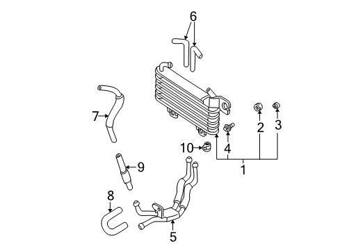 2002 Hyundai Santa Fe Oil Cooler Collar-Oil Cooler Mounting Diagram for 2546138700