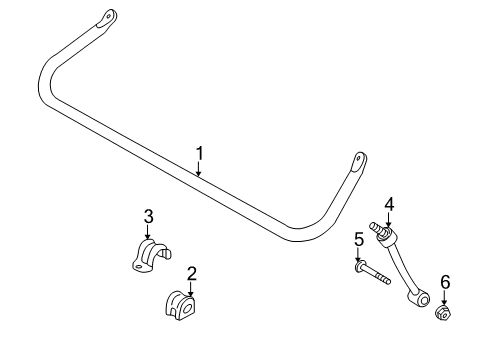 2001 Jeep Wrangler Stabilizer Bar & Components - Front Screw-TRUSS Head Diagram for 6505465AA