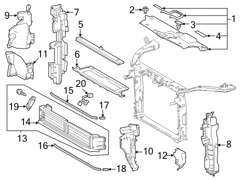 Splash Shields SEAL, RADIATOR GRILL Diagram for 531550E030