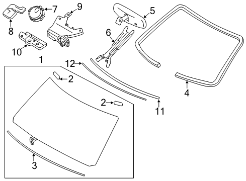 2017 Nissan Armada Wiper & Washer Components Cover-Rain Sensor Diagram for 26498EJ90C