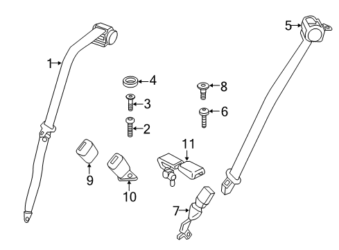 2016 Mini Cooper Countryman Seat Belt Socket Head Cap Screw With Shoulder Diagram for 72116985527