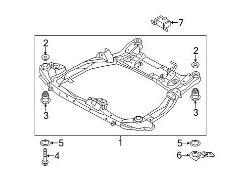 2011 Hyundai Sonata Suspension Mounting - Front Stay RH Diagram for 624773R000
