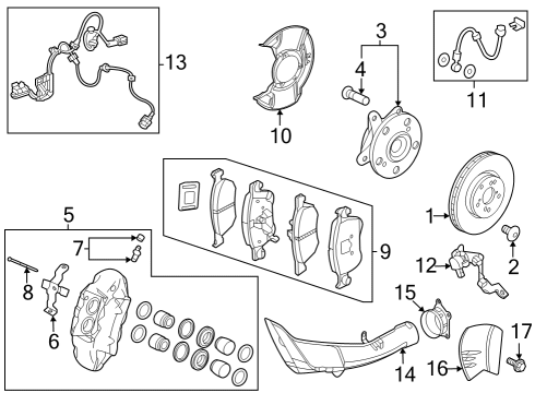 Front Brakes Disk, Front-Brake Diagram for 45251TGHA01