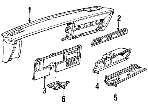 1989 Buick Century Instrument Panel Trim Plate Diagram for 25510128