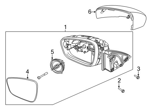 2021 Ford Escape Mirrors GLASS ASY - REAR VIEW OUTER MI Diagram for LJ6Z17K707C
