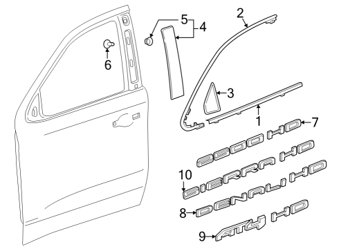 Exterior Trim - Front Door Corner Molding Diagram for 84692189