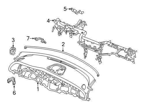 Cluster & Switches, Instrument Panel Bracket Assembly-Head Up Diagram for 84776J5000