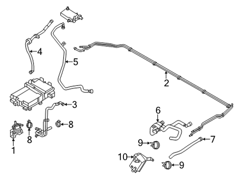 2022 Ford Mustang Mach-E Hoses & Lines HOSE - OIL COOLER Diagram for LJ9Z8N021B