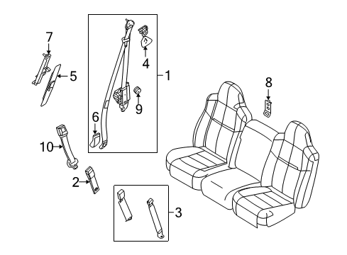 2008 Ford F-250 Super Duty Seat Belt Cover Diagram for 7L1Z7860262CB