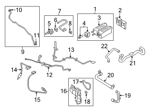 2018 Ford Escape Emission Components Separator Gasket Diagram for 6M5Z6B752A