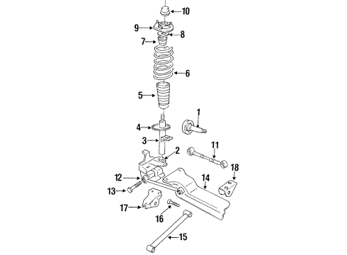 1995 Chrysler New Yorker Rear Suspension Components, Stabilizer Bar Link Assembly-Trailing Diagram for 4582538