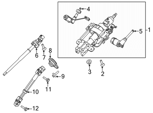 2021 Ford F-150 Steering Column & Wheel, Steering Gear & Linkage ACTUATOR ASY Diagram for ML3Z3F840C