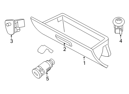 2005 Dodge Magnum Glove Box STRIKER-Glove Box Door Latch Diagram for 4595997AA