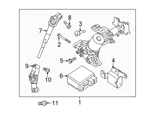 2014 Nissan Versa Note Steering Column & Wheel, Steering Gear & Linkage Bolt Diagram for 01125N8151