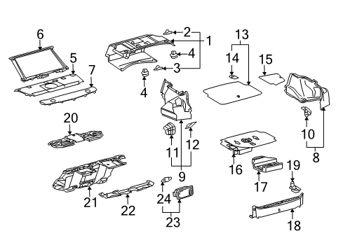 2009 Lexus GS450h Interior Trim - Rear Body Panel Assy, Package Tray Trim Diagram for 6433030C50A0