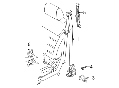 2021 Kia Telluride Seat Belt Bolt-Seat Belt Anchor Mounting Diagram for 1912707283