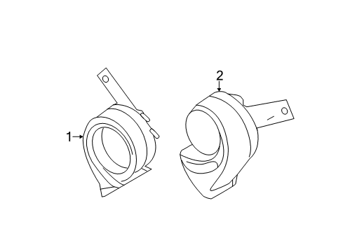 2012 Infiniti M35h Horn Horn Assembly - Electric High Diagram for 25610JK000