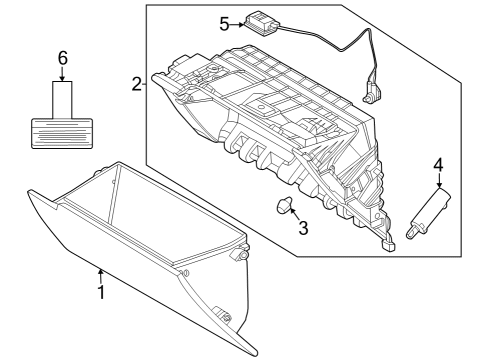 Glove Box Lamp Assembly-Glove Box Diagram for 84547R0000