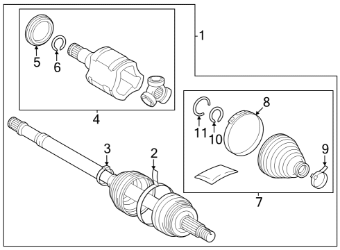 Drive Axles - Rear Dust Cover Snap Ring Diagram for 9052126004