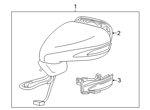 2010 Lexus LS600h Outside Mirrors Mirror Assy, Outer Rear View, LH Diagram for 8794050500B1