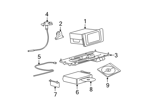 1990 Audi V8 Quattro Navigation System Navigation System Kit Support Diagram for YL2Z18888BA