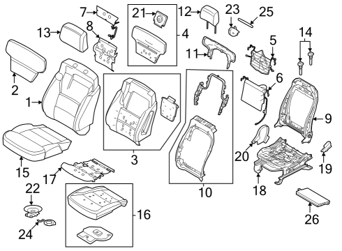 Driver Seat Components PAD - SEAT CUSHION Diagram for ML3Z1663223B